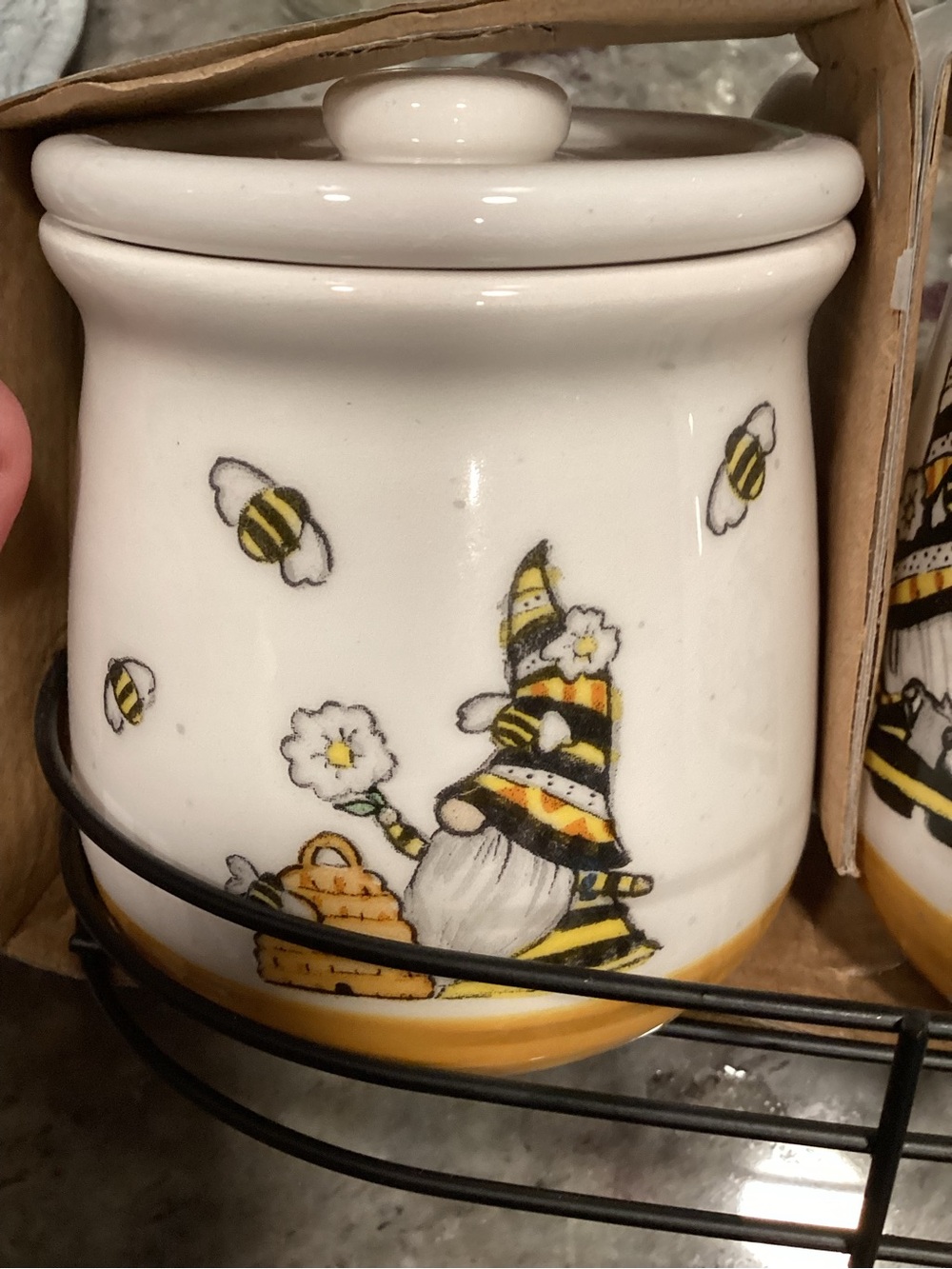 Heartland “HIVE” Gnome & Honey Bees Ceramic Sugar and Creamer Set NIP - Picture 5 of 7